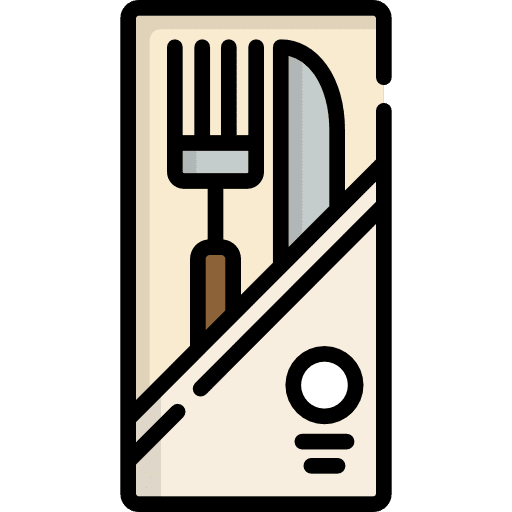 Cutlery napkin eating food and restaurant icon