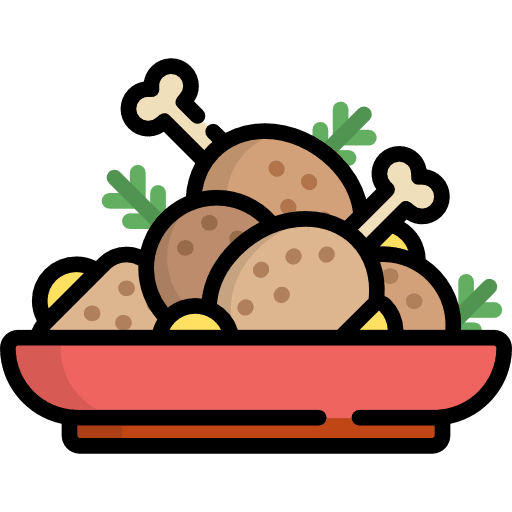 Fried chicken lunch protein bone icon