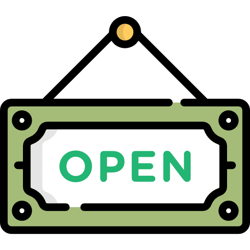 Open business food and restaurant shop icon