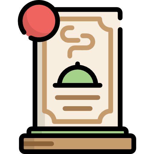 Menu tools and utensils menu paper icon