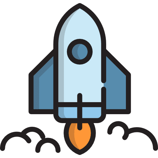 Spacecraft transportation rocket ship rocket launch icon