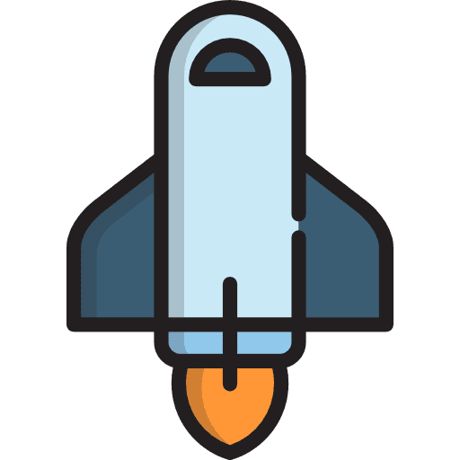 Spacecraft business transport rocket ship icon