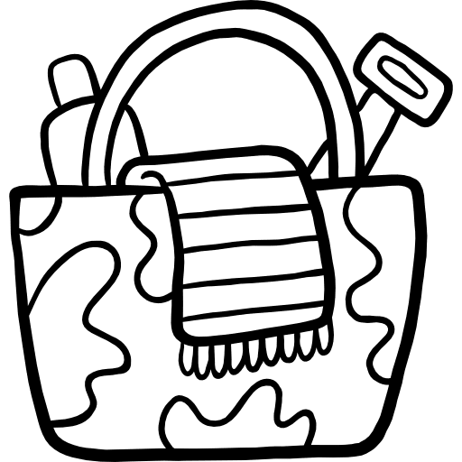 Beach bag sand holidays sunny icon