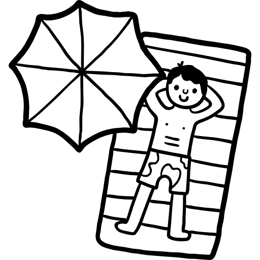 Sunbathing summer sun vacations icon