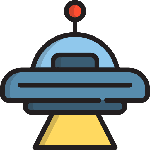 Ufo alien spaceship transport icon