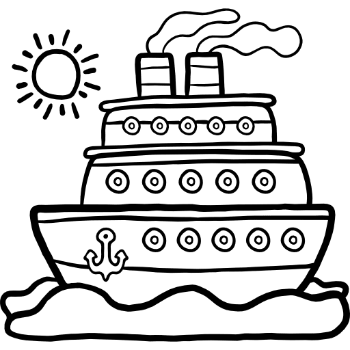 Cruise ship transportation ships icon