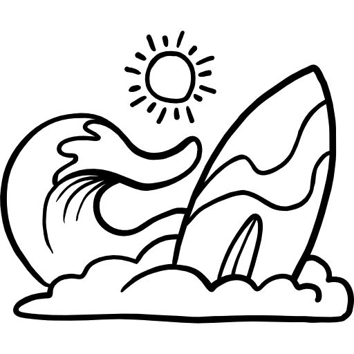 Surf summertime surfing sports icon