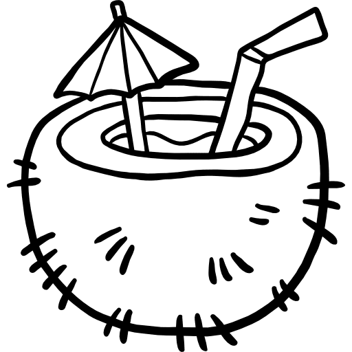 Cocktail food and restaurant drinking straw icon