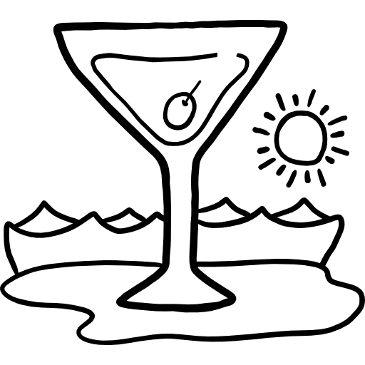 Cocktail party drinking straw icon