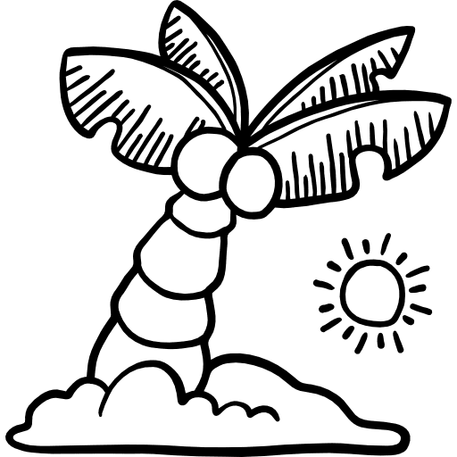 Coconut tree coconut beach landscape icon