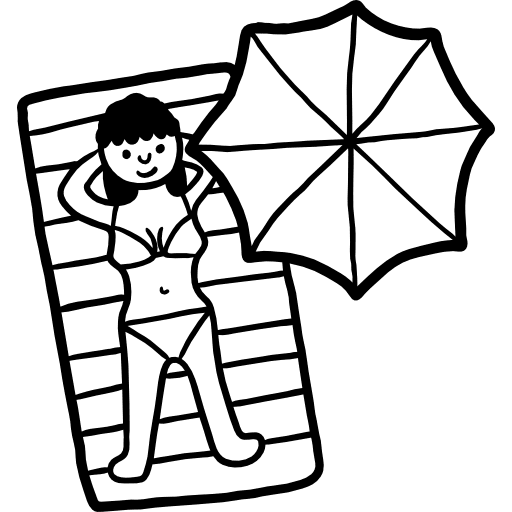 Sunbathing sunlight holidays summer icon