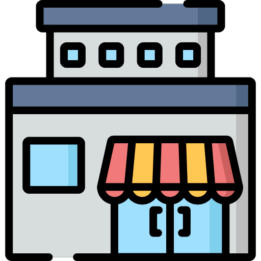 Supermarket store shop grocery store icon