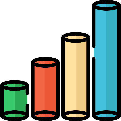Bar chart graph business statistics icon