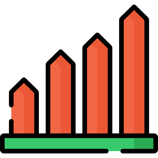 Bar chart seo and web graphic business icon Bar chart seo and web graphic business icon