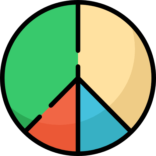 Pie chart stats graphical marketing icon Pie chart stats graphical marketing icon