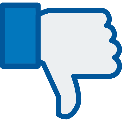 Thumb down thumbs down disadvantage outline icon