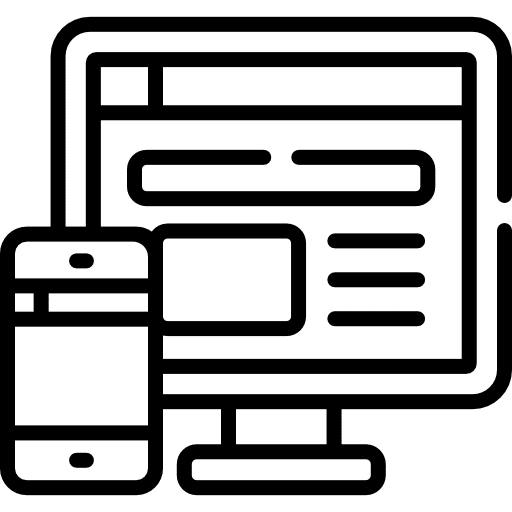 Computer responsive mobile phone seo and web icon