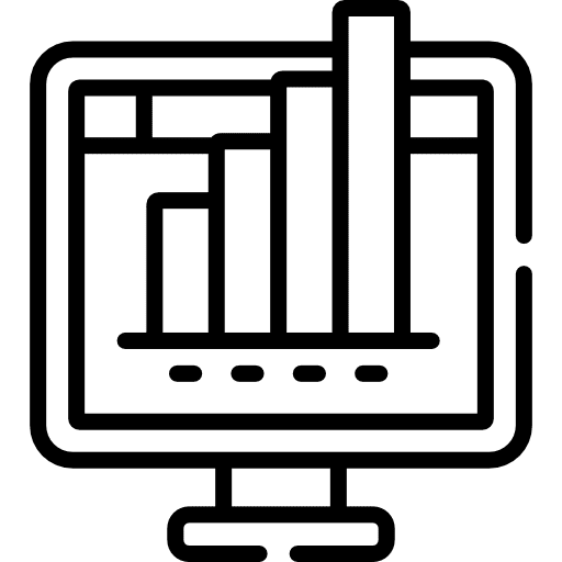 Computer statistics monitor analytics icon