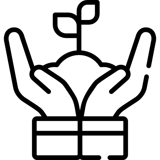 Growth hands return on investment ecology and environment icon