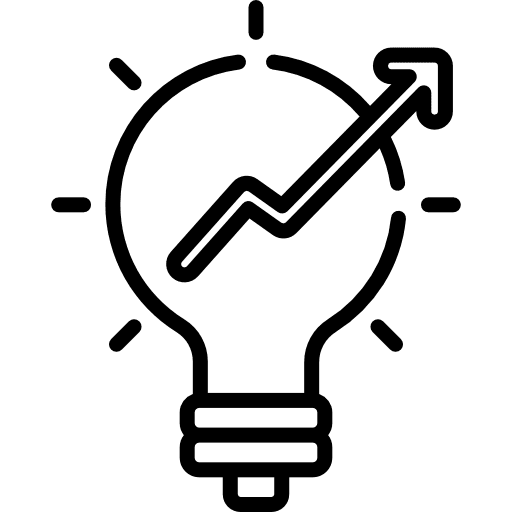 Idea electricity light bulb invention icon