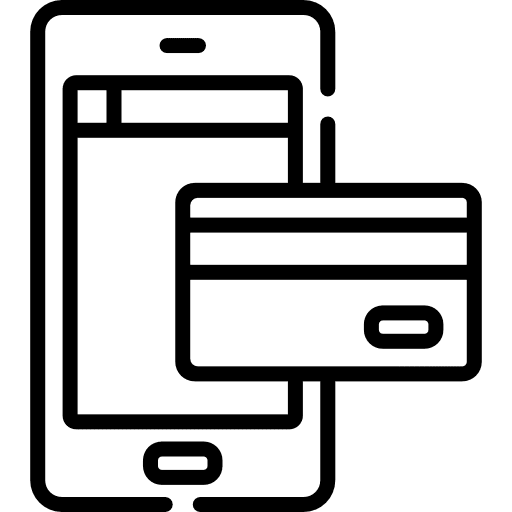 Smartphone credit card cellphone online store icon