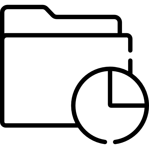 Folder statistics folder pie chart icon