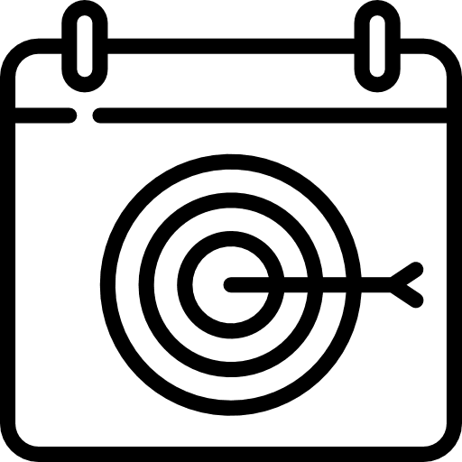 Calendar time and date goal administration icon