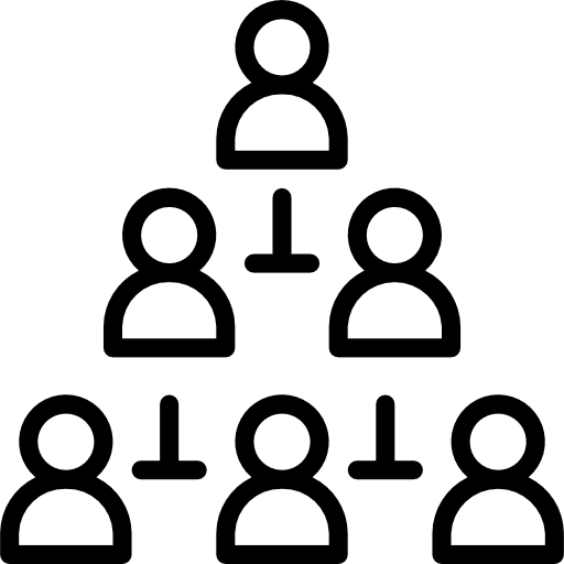 Hierarchical structure boss team business icon