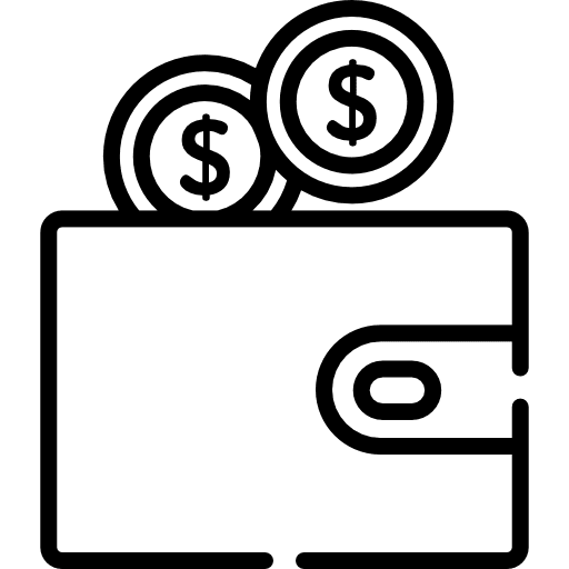 Wallet commerce and shopping money coins icon