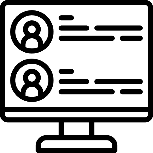 Profiles monitor miscellaneous people icon