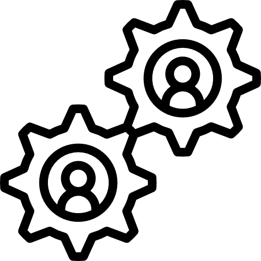 Management miscellaneous cogwheel businessman icon