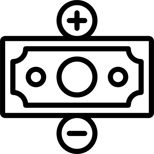 Profits economy money profit and loss icon