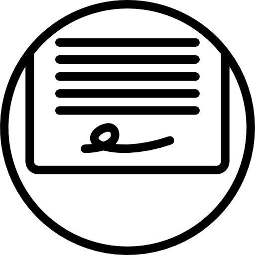 Contract certificate diploma business and finance icon
