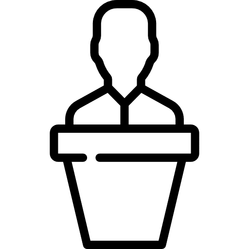 Employee speaker businessman avatar icon