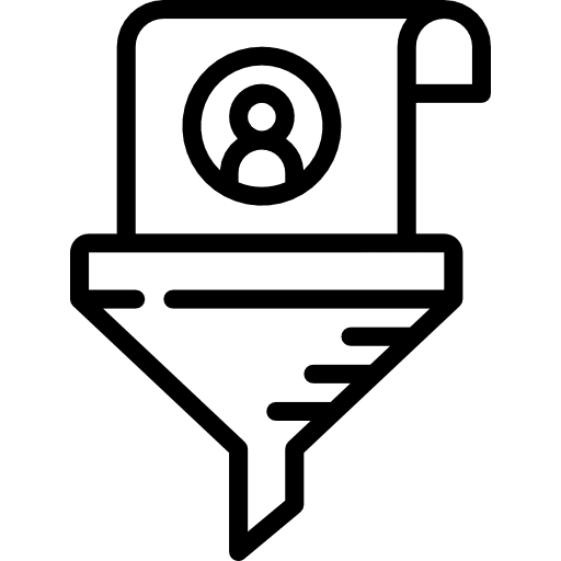 Filtering resume curriculum vitae human resources icon