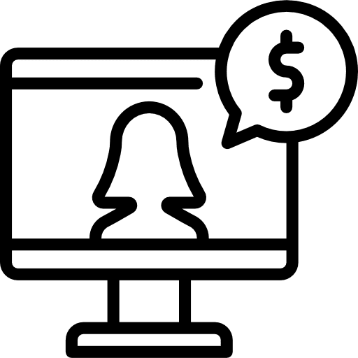 Video conference technology men communications icon