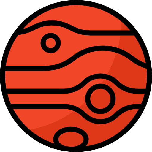 Mars solar system education planet icon