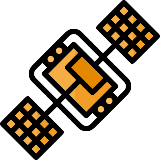 Satellite technology spacecraft electronics icon Satellite technology spacecraft electronics icon