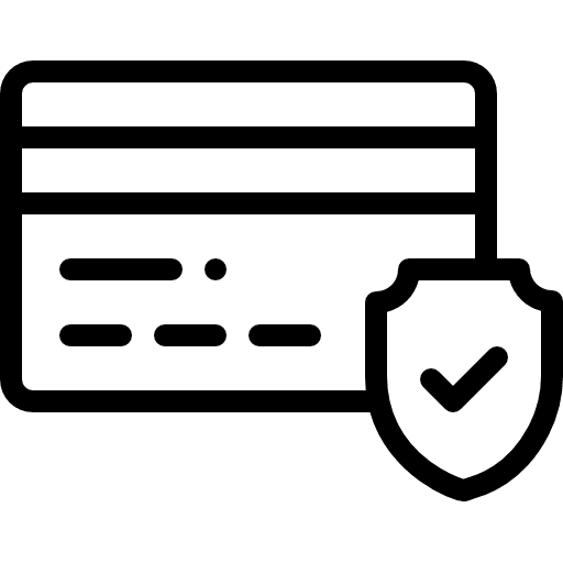 Credit card chip shield money icon