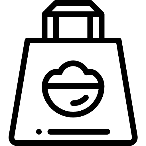 Paper bag shopping lunch food icon