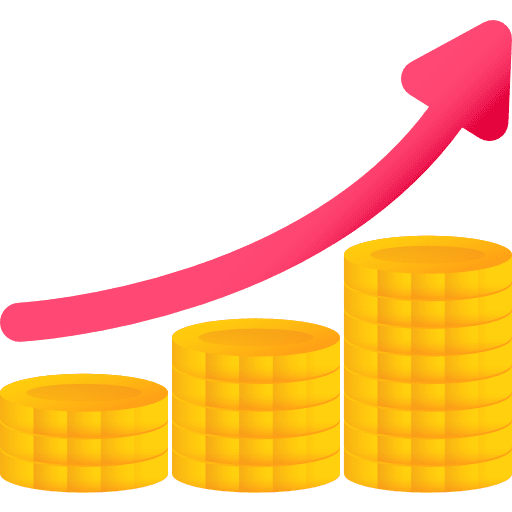 Profits business growing mutual fund icon