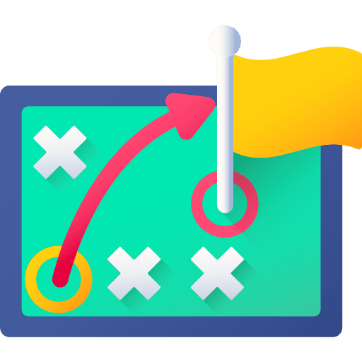 Strategy sport planning tactics icon