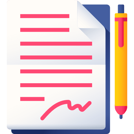 Contract certificate business and finance education icon