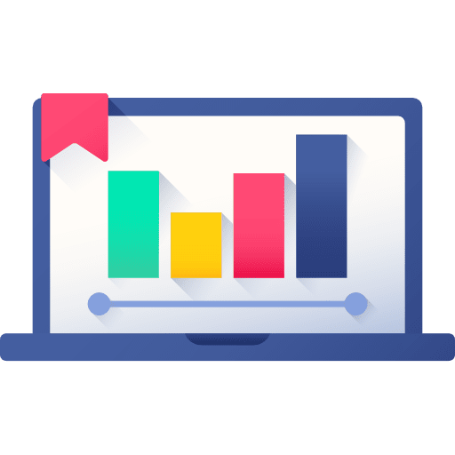 Analytics business and finance computering graphic icon