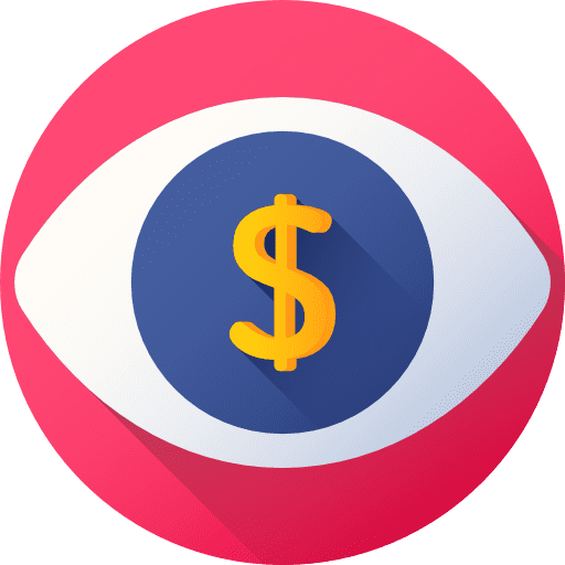 Greed bank eye economy icon