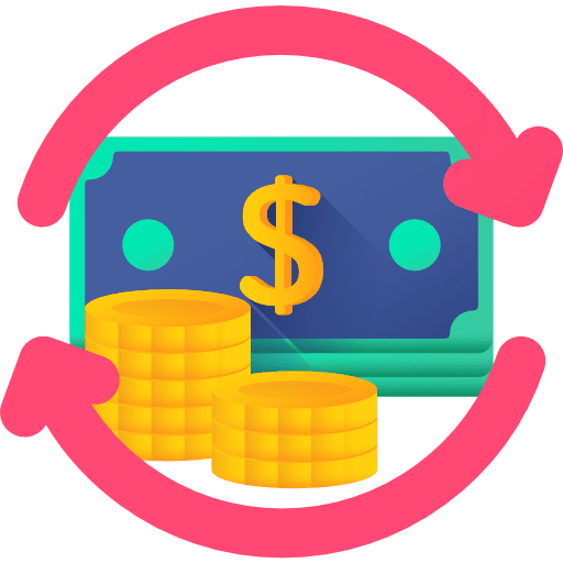 Money flow commerce coins business and finance icon
