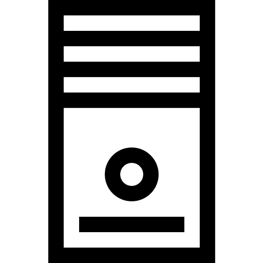 Computer electronics desktop tower icon Computer electronics desktop tower icon