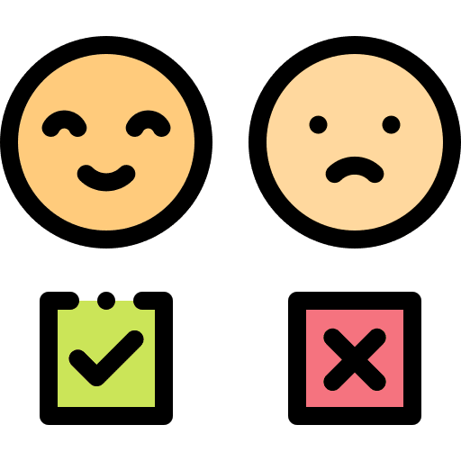 Check check sad smileys icon