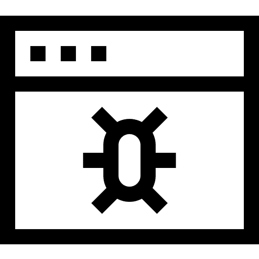 Virus browser protection computer icon Virus browser protection computer icon