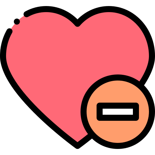 Heart shapes and symbols minus signs icon Heart shapes and symbols minus signs icon